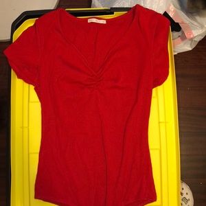 Bright red body suit